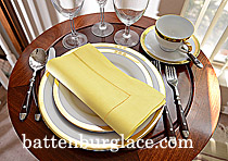 Aurora Yellow colored Hemstitch Diner Napkin. 18x18". Each - Click Image to Close